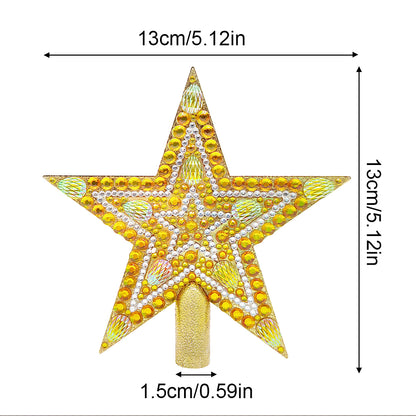 Mini Christmas Tree Star Double Sided Diamond Painting Christmas Tree Topper(01)