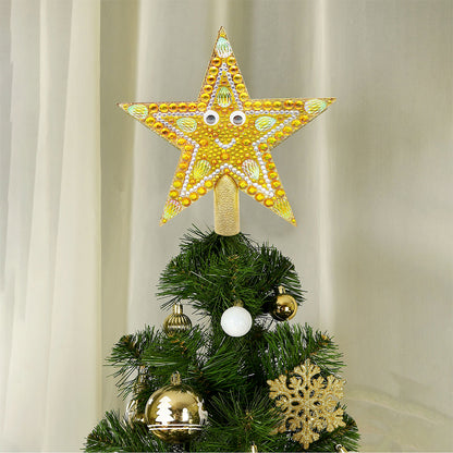 Mini Christmas Tree Star Double Sided Diamond Painting Christmas Tree Topper(01)