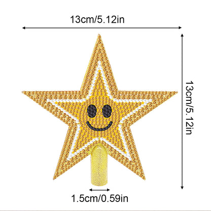 Mini Christmas Tree Star Double Sided Diamond Painting Christmas Tree Topper(02)