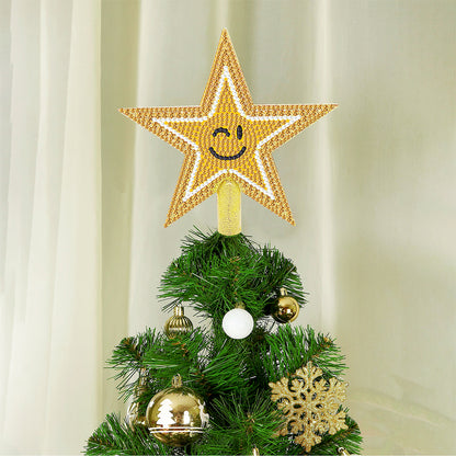 Mini Christmas Tree Star Double Sided Diamond Painting Christmas Tree Topper(02)