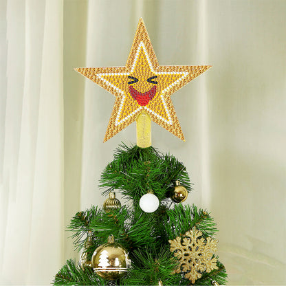 Mini Christmas Tree Star Double Sided Diamond Painting Christmas Tree Topper(03)