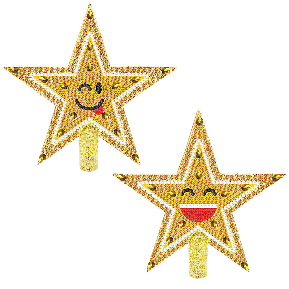 Mini Christmas Tree Star Double Sided Diamond Painting Christmas Tree Topper(04)