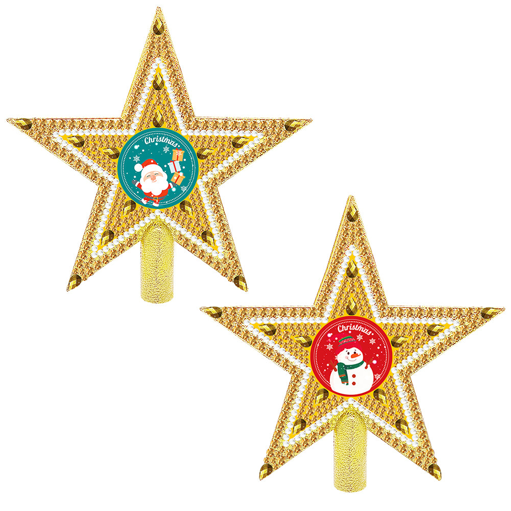 Mini Christmas Tree Star Double Sided Diamond Painting Xmas Tree Topper (201)