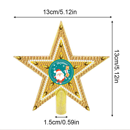 Mini Christmas Tree Star Double Sided Diamond Painting Xmas Tree Topper (201)