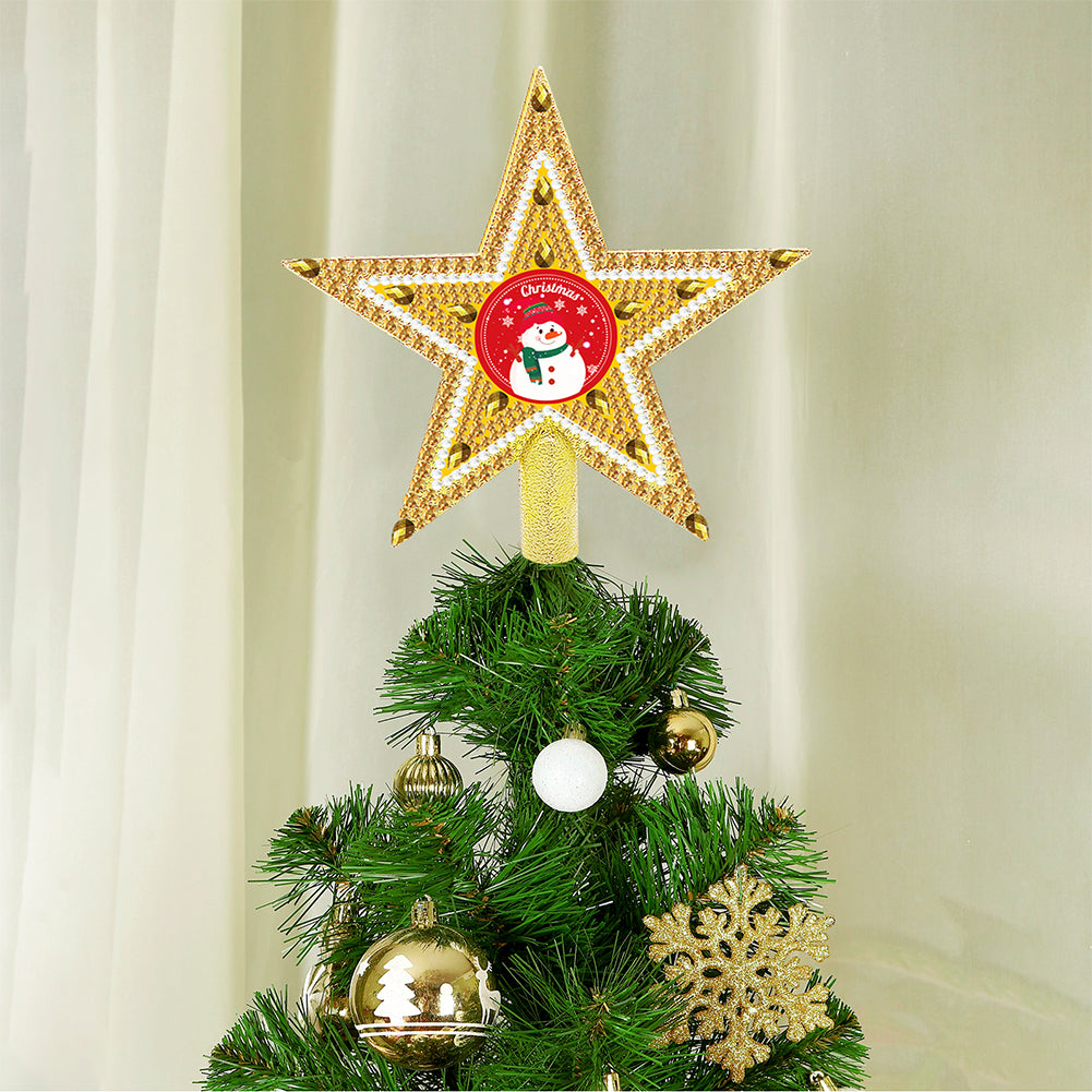 Mini Christmas Tree Star Double Sided Diamond Painting Xmas Tree Topper (201)