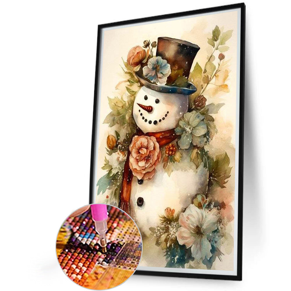 Snowman In Costume - Full Square Drill Diamond Painting 40*60CM