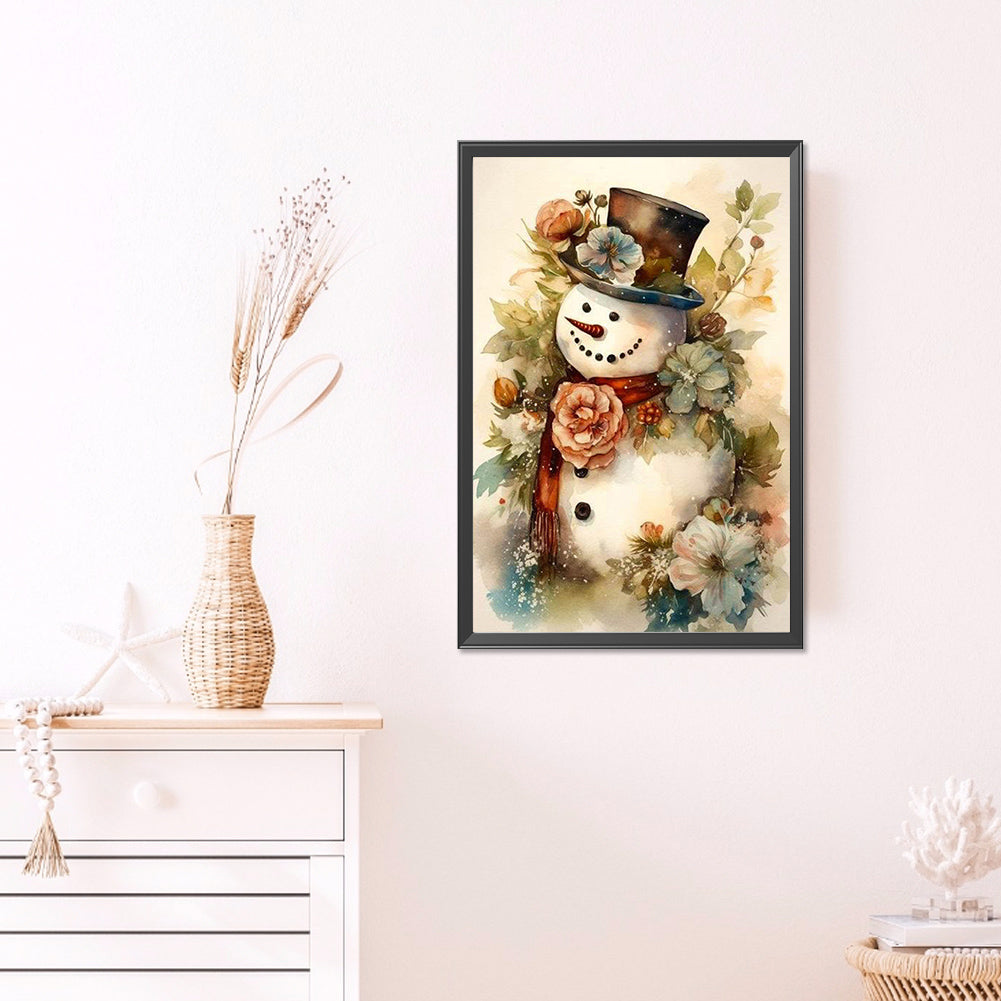 Snowman In Costume - Full Square Drill Diamond Painting 40*60CM