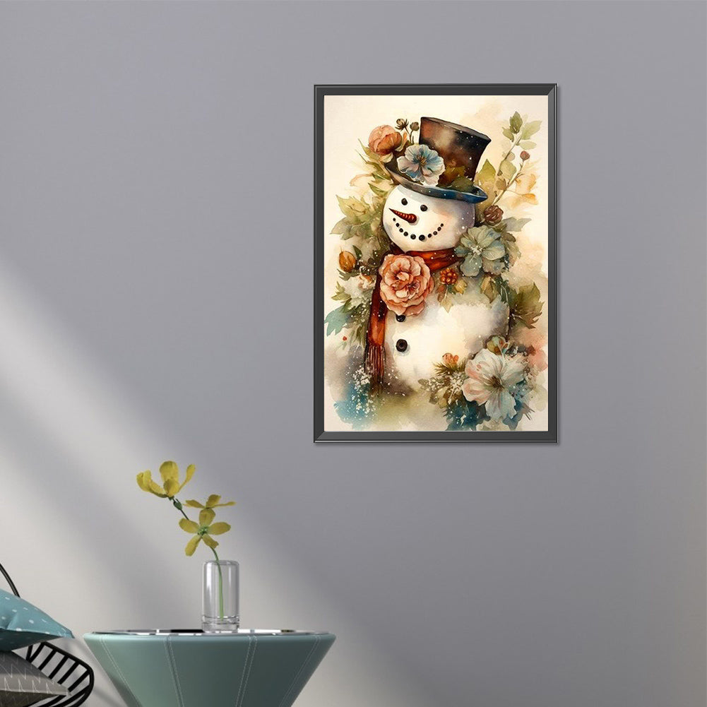 Snowman In Costume - Full Square Drill Diamond Painting 40*60CM