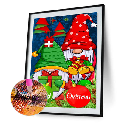 Christmas Gnome Couple - Full Round Drill Diamond Painting 30*40CM