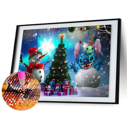 Snowman And Stitch The Snowman - Full Round Drill Diamond Painting 40*30CM