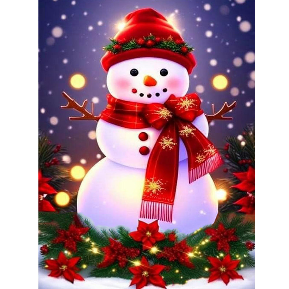 Christmas Snowman - Full Round Drill Diamond Painting 30*40CM