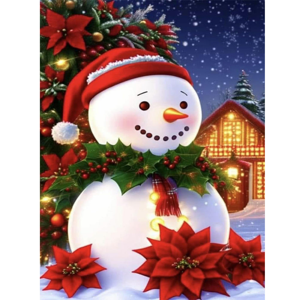 Christmas Snowman - Full Round Drill Diamond Painting 30*40CM