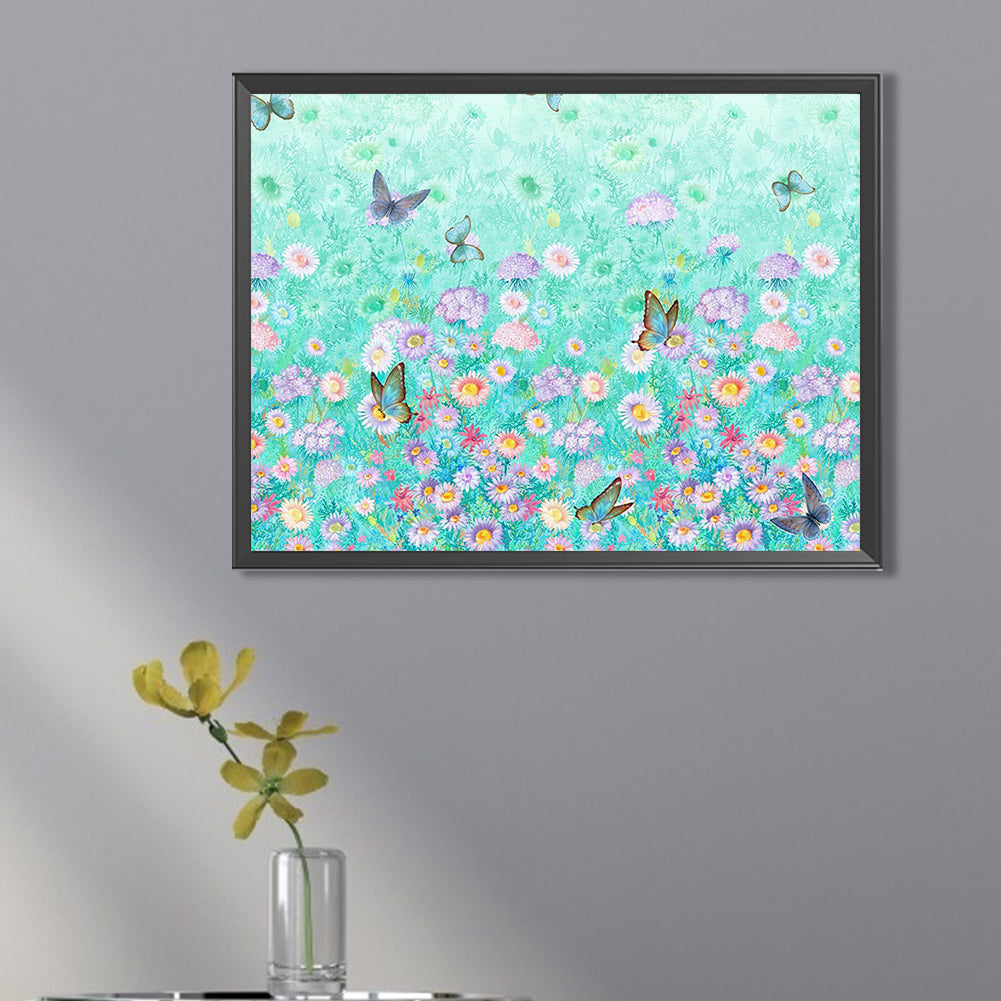 Butterfly On Flower Bush - Full Square Drill Diamond Painting 30*40CM