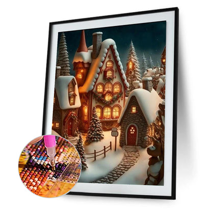 Snow House - Full Round Drill Diamond Painting 30*40CM