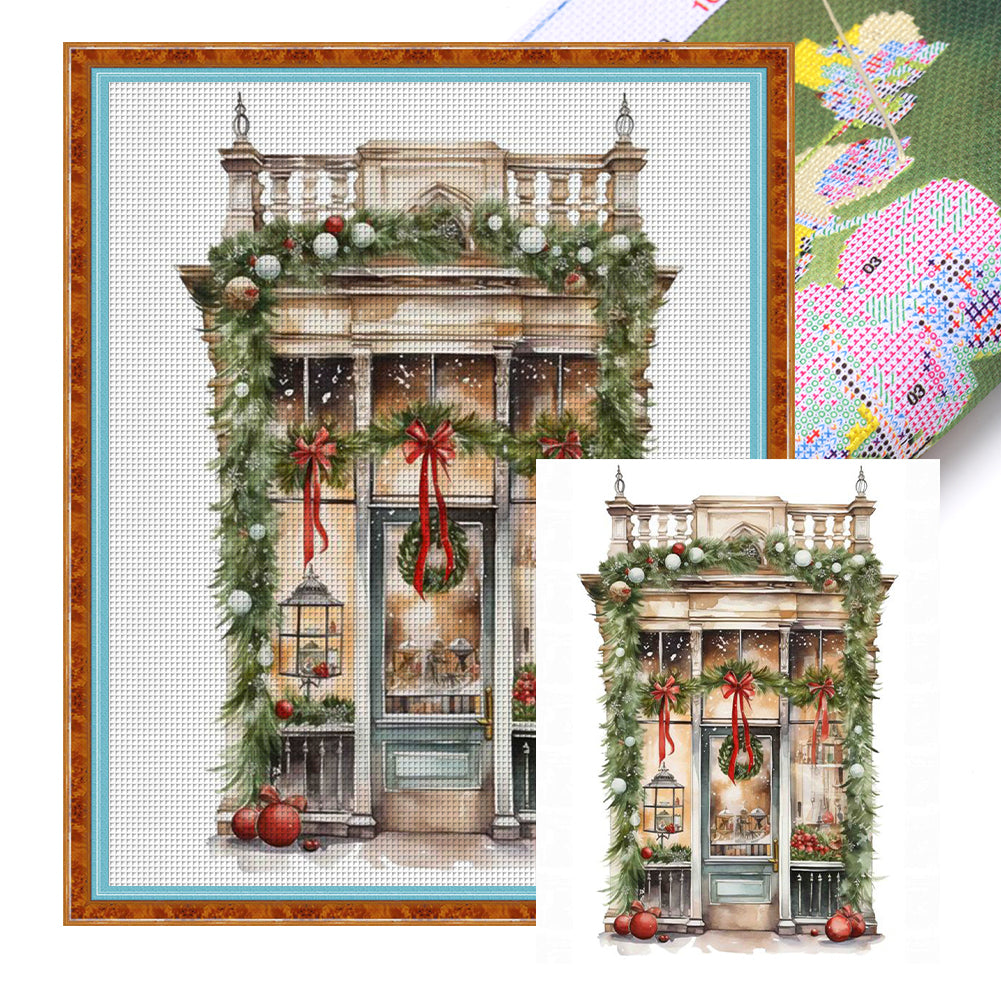 Christmas House - 11CT Stamped Cross Stitch 50*60CM