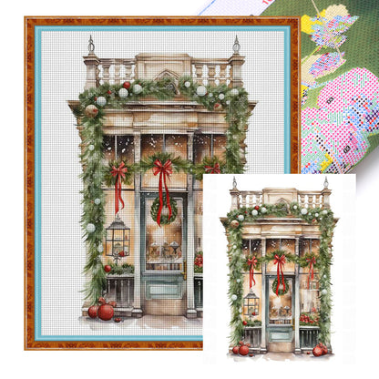 Christmas House - 11CT Stamped Cross Stitch 50*60CM