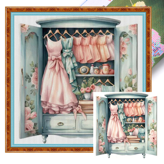 Wardrobe - 11CT Stamped Cross Stitch 50*50CM