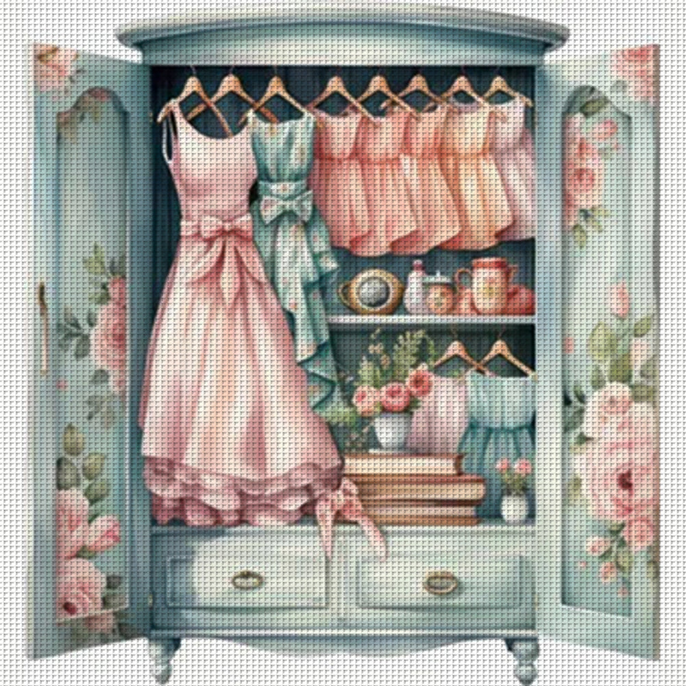 Wardrobe - 11CT Stamped Cross Stitch 50*50CM