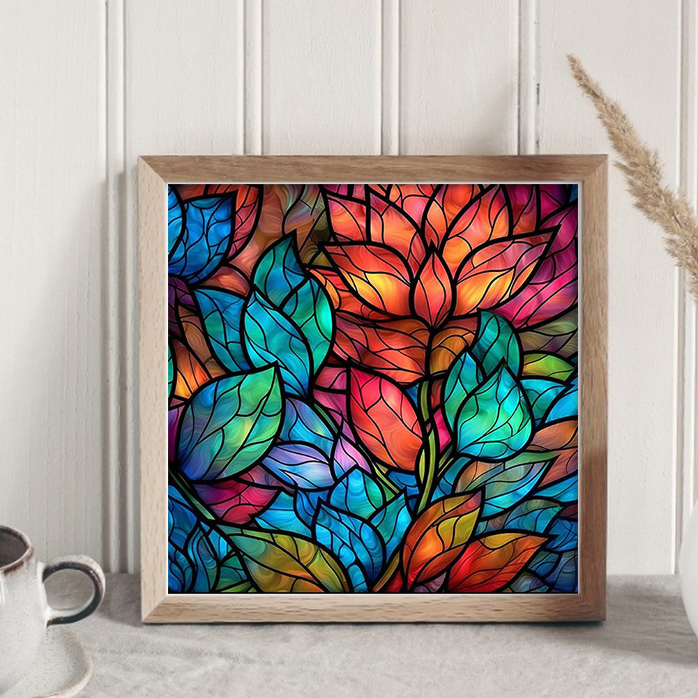 Glass Painting-Grass - 14CT Stamped Cross Stitch 40*40CM