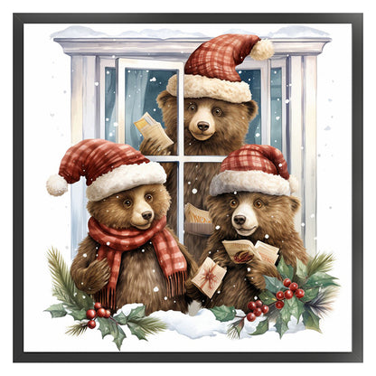 Christmas Bear - 18CT Stamped Cross Stitch 30*30CM