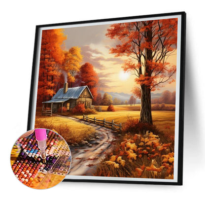 Woods House - Full Round Drill Diamond Painting 30*30CM