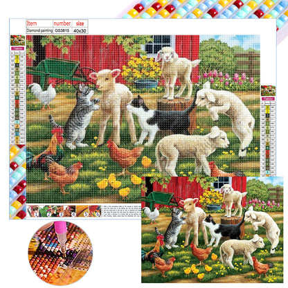 Kittens And Sheep - Full Square Drill Diamond Painting 40*30CM