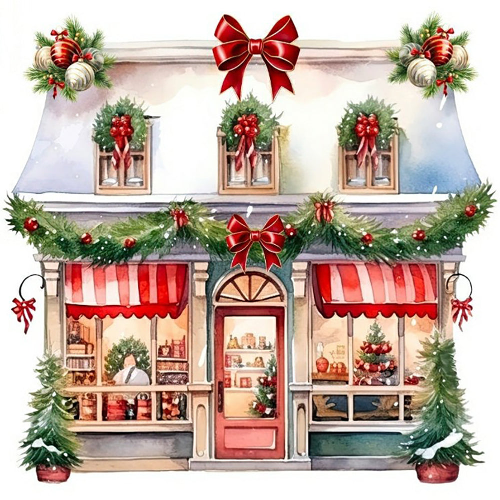 Christmas Candy House - Full Round Drill Diamond Painting 30*30CM