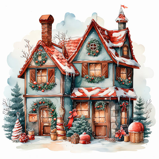 Christmas Candy House - Full Round Drill Diamond Painting 30*30CM