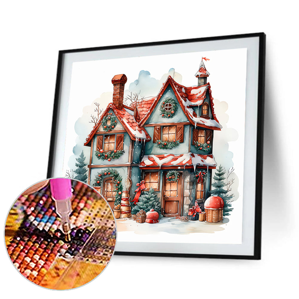 Christmas Candy House - Full Round Drill Diamond Painting 30*30CM