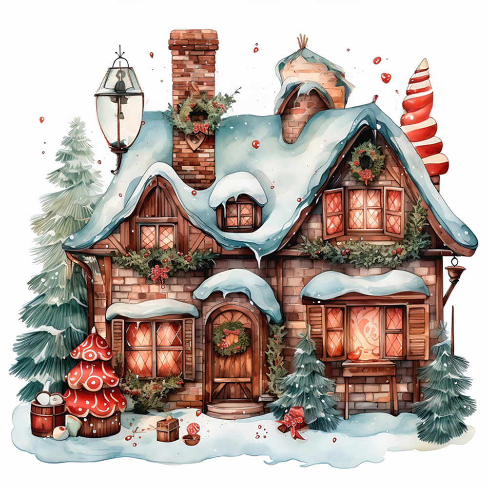 Christmas Igloo - Full Round Drill Diamond Painting 30*30CM