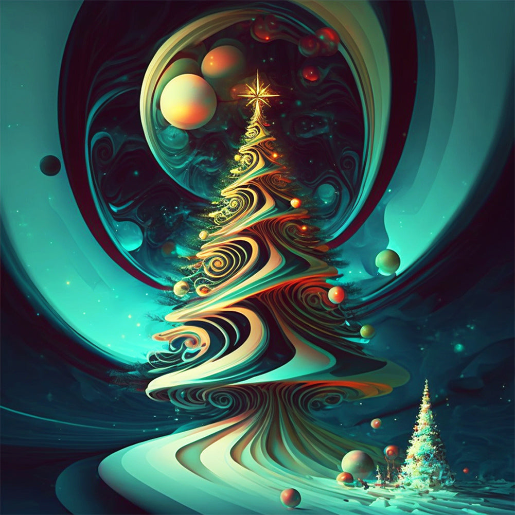 Christmas Tree - Full Round Drill Diamond Painting 30*30CM