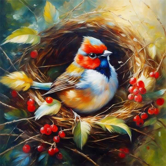 Bird In Nest - Full Round Drill Diamond Painting 30*30CM