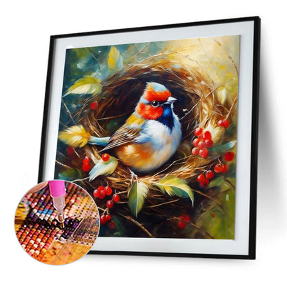 Bird In Nest - Full Round Drill Diamond Painting 30*30CM