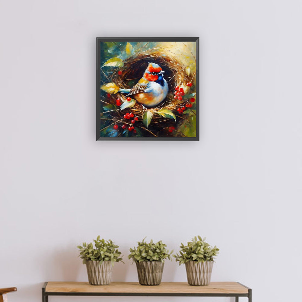 Bird In Nest - Full Round Drill Diamond Painting 30*30CM