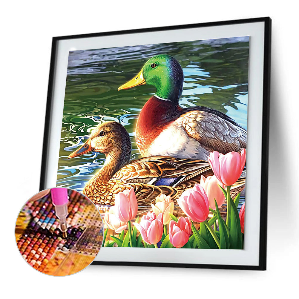 Ducks In The Pond - Full Round Drill Diamond Painting 30*30CM