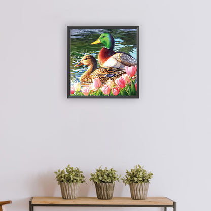 Ducks In The Pond - Full Round Drill Diamond Painting 30*30CM