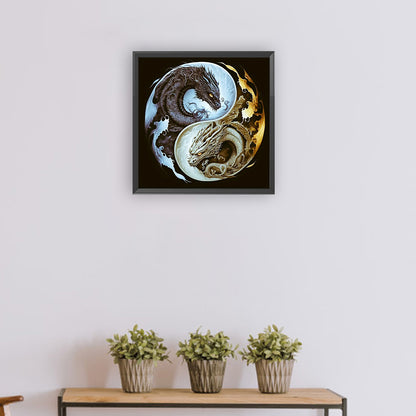 Circle Double Dragon - Full Round Drill Diamond Painting 30*30CM