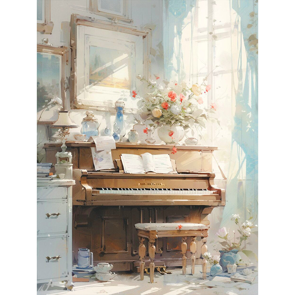 Piano¡¤Memorial - Full Round Drill Diamond Painting 30*40CM