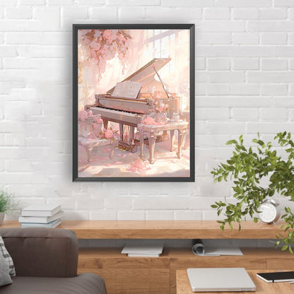 Piano¡¤Pink - Full Round Drill Diamond Painting 30*40CM