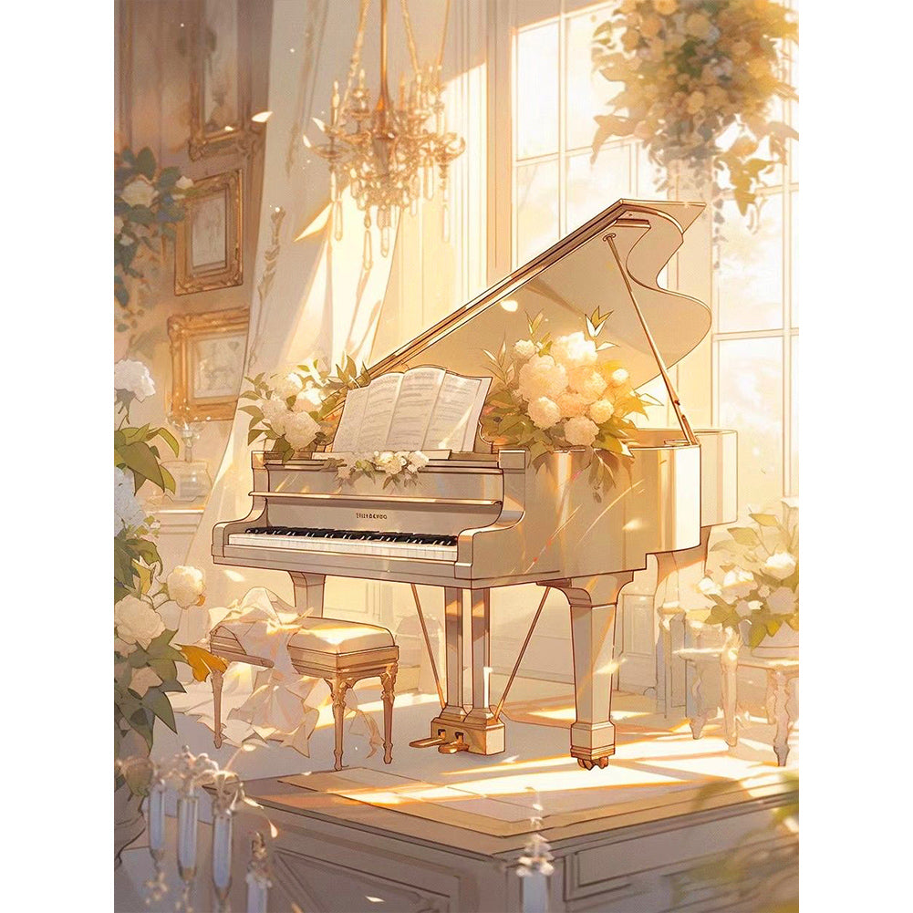 Piano¡¤Yellow - Full Round Drill Diamond Painting 30*40CM