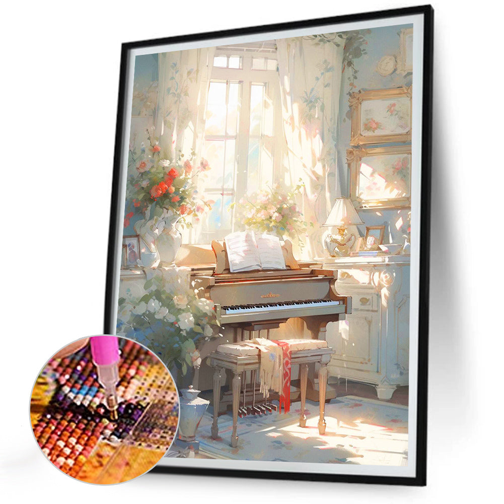 Piano¡¤Quiet - Full Round Drill Diamond Painting 30*40CM