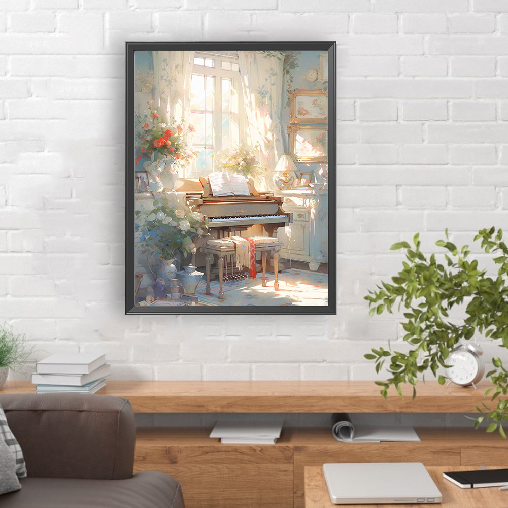 Piano¡¤Quiet - Full Round Drill Diamond Painting 30*40CM
