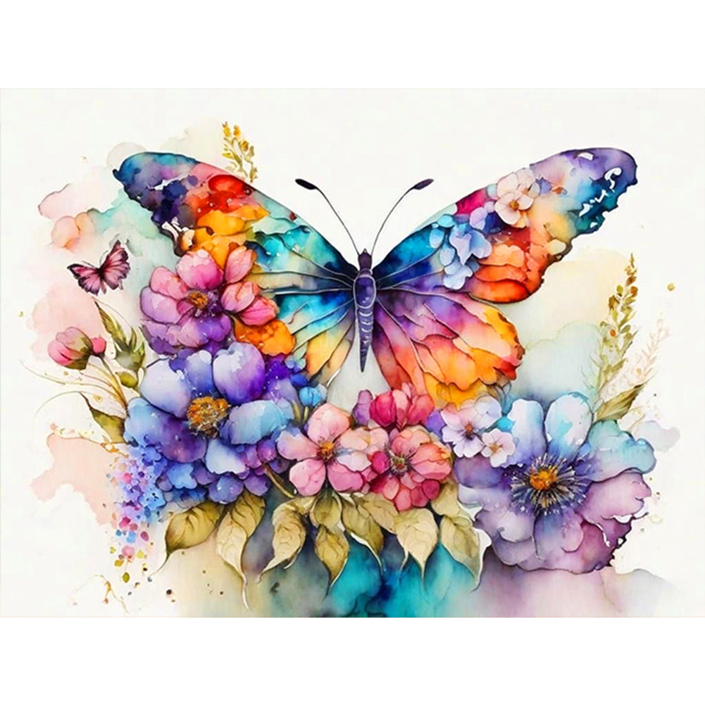 Colorful Butterfly - Full Round Drill Diamond Painting 40*30CM