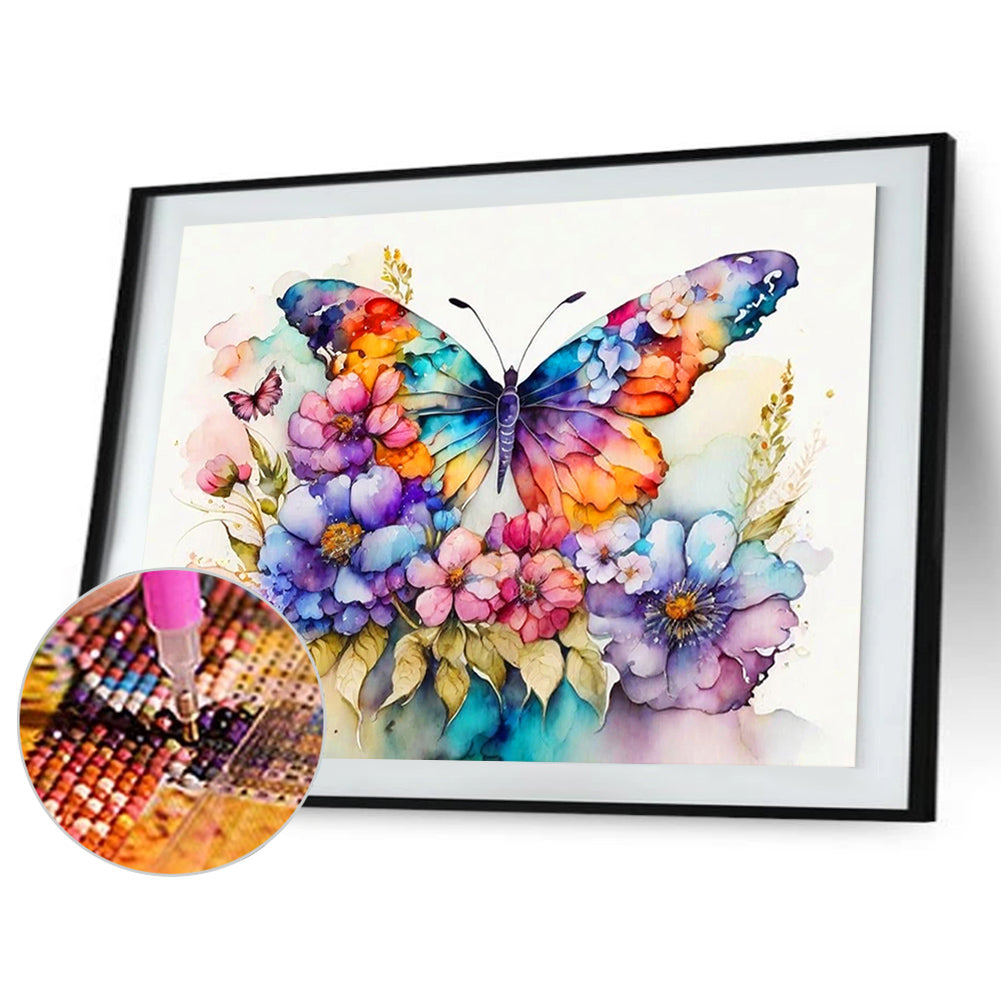 Colorful Butterfly - Full Round Drill Diamond Painting 40*30CM