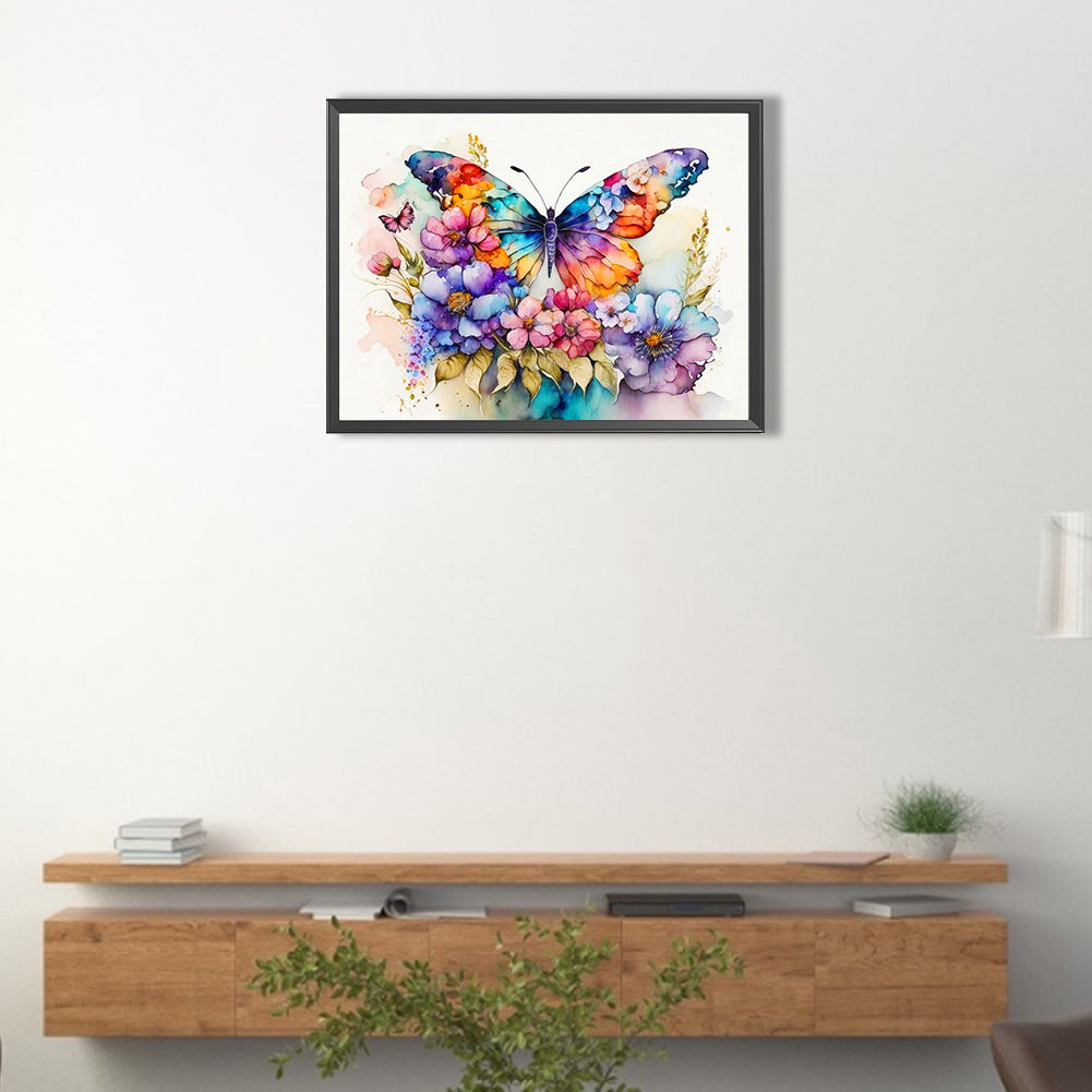 Colorful Butterfly - Full Round Drill Diamond Painting 40*30CM