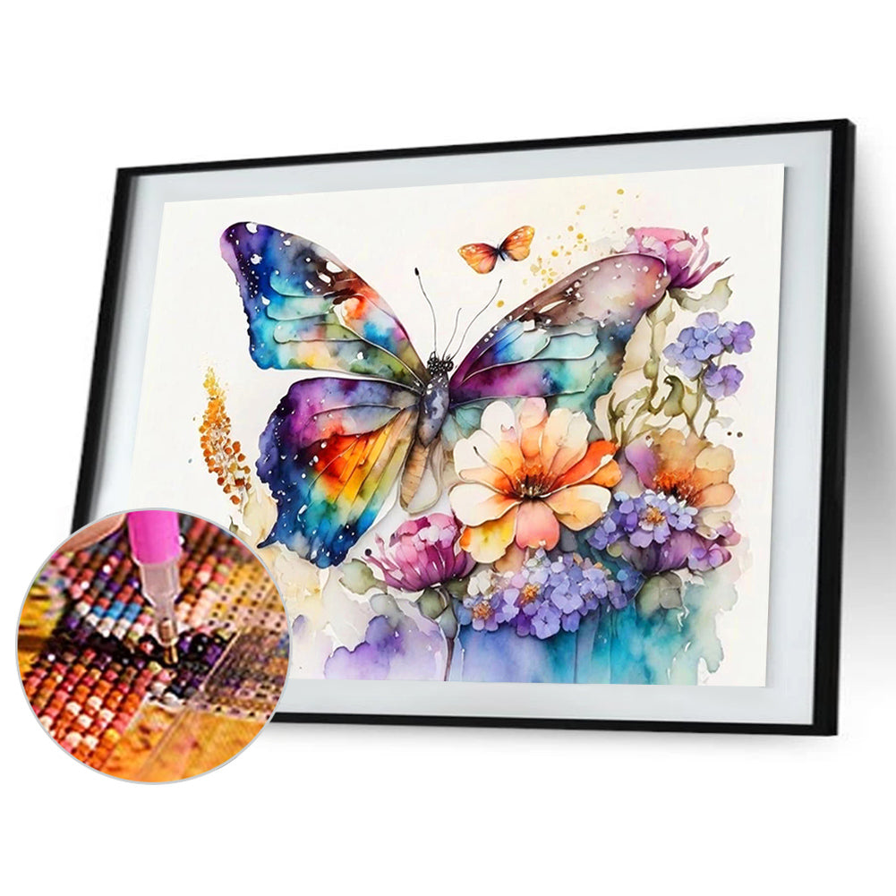 Butterfly - Full Round Drill Diamond Painting 40*30CM