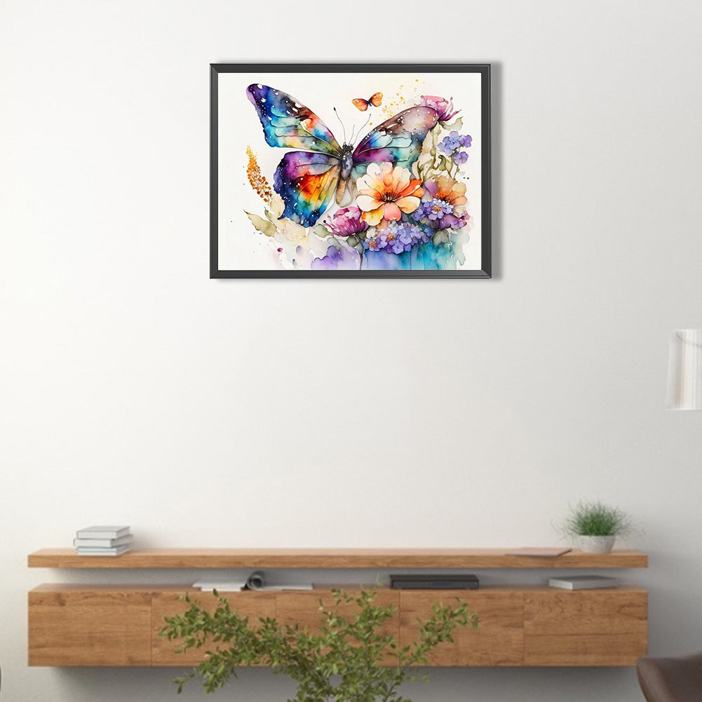 Butterfly - Full Round Drill Diamond Painting 40*30CM