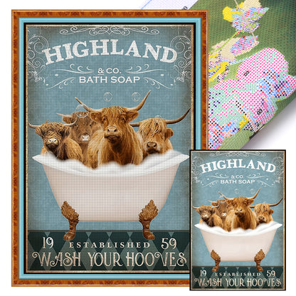 Yak In The Bathtub - 11CT Stamped Cross Stitch 40*60CM