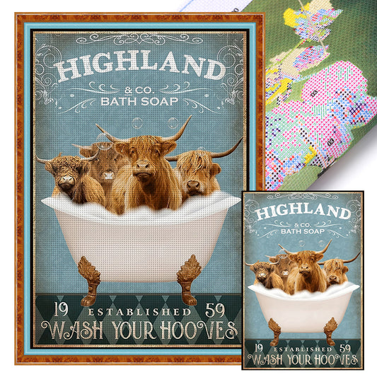 Yak In The Bathtub - 11CT Stamped Cross Stitch 40*60CM