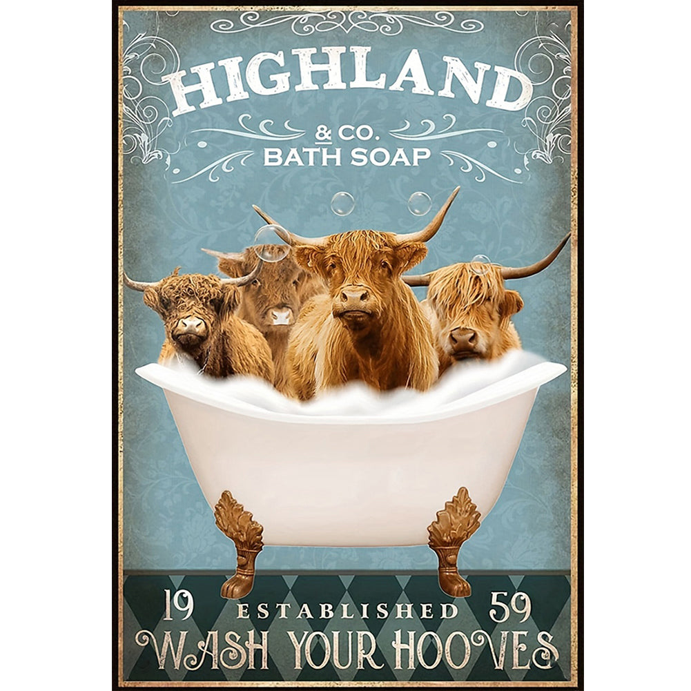 Yak In The Bathtub - 11CT Stamped Cross Stitch 40*60CM